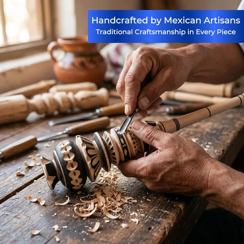 Miniatura 2 de Auténtico espumador artesanal de chocolate caliente Molinillo (grande) - Batidor de madera hecho a mano para chocolate caliente mexicano - Wisk