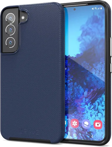 Crave para Funda Samsung Galaxy S22, Funda de Protección Antichoque de Doble Capa para Samsung Galaxy S22 5G (15.49 cm) - Azul Marino