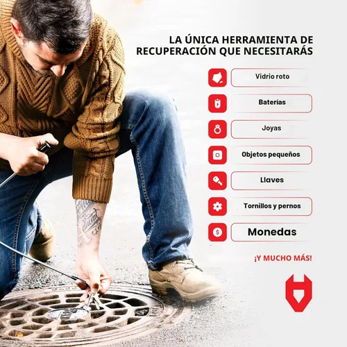 Miniatura 8 de NoCry Herramienta de recogida de garra magnética flexible con luz LED brillante - Herramienta de recogida magnética retráctil de 27.7 pulgadas