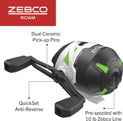 Miniatura 5 de Zebco Roam - Combo de caña de pescar telescópica y carrete de pesca giratorio o spincast, caña de fibra de vidrio duradera de 6 pies con mango