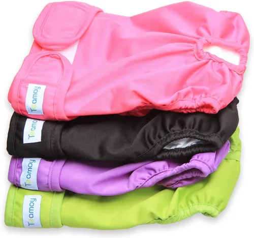 Miniatura 14 de Teamoy – Pañales lavables para perros hembras, reutilizables, súper absorbentes y cómodos Flamingo+ Cloud+ Verde+ Rosa (4 piezas)