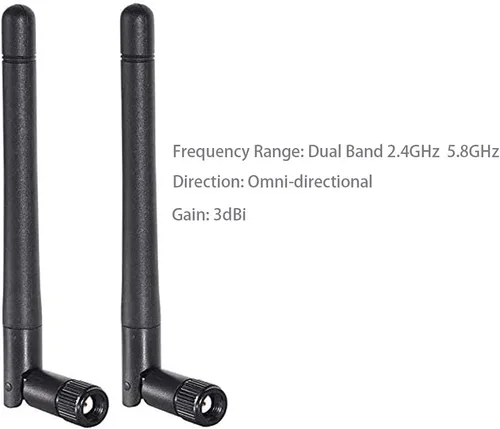 Miniatura 3 de CORONIR WiFi de banda dual 2.4GHz 5GHz 5.8GHz 3dBi MIMO RP-SMA antena macho para enrutador WiFi repetidor de señal inalámbrico tarjeta de red USB