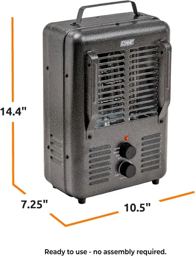Miniatura 6 de EZ-HEAT Calentador de espacio portátil de 1,500 vatios estilo lechería con termostato ajustable, protección contra sobrecalentamiento y interruptor