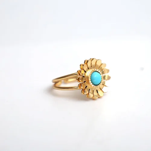 Miniatura 2 de Gempires - Anillos de piedra natural para mujer, ligeros, de cristal, hechos a mano, hipoalergénicos, chapados en oro, para uso diario, regalos