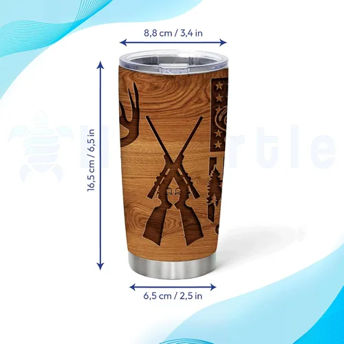 Miniatura 3 de Hyturtle Regalos personalizados de caza para hombres, vaso de caza de ciervos, taza de café de viaje de 20 onzas, acero inoxidable, regalo del día
