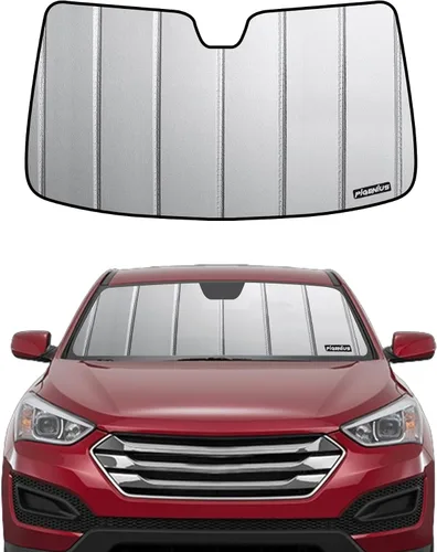 Miniatura 9 de Pigenius Parasol de parabrisas para Hyundai Santa Fe 2019-2023 (5 pasajeros), reversible, color plateado y negro AstraGuard