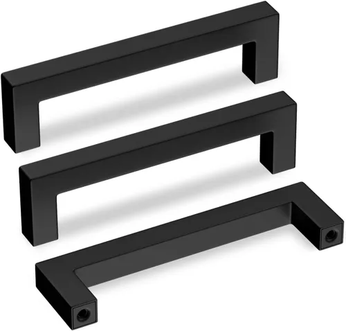 Miniatura 21 de Goldenwarm 1 paquete de tiradores de gabinete negros de 3 pulgadas, tiradores de cajón para gabinete de cocina, manijas negras para cómoda, acero