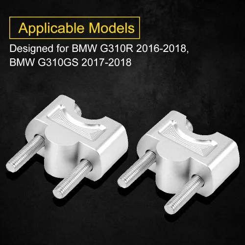 Miniatura 7 de Elevador de manillar, elevadores de manillar de aleación de aluminio plateado para motocicleta, adaptadores de altura para G310R 16-18 G310GS 17-18
