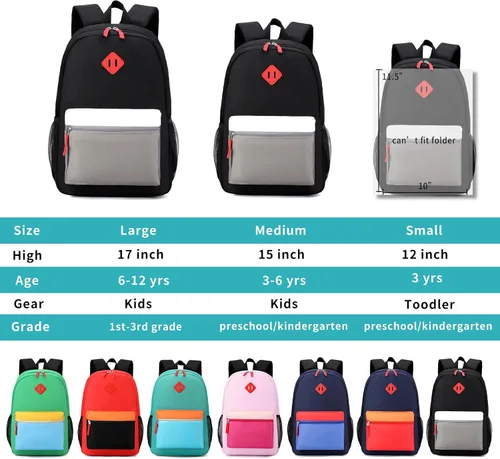 Miniatura 5 de Mochila para niños pequeños, mochila preescolar de 12 pulgadas para niños y niñas de 2 a 4 años, mochila preescolar con hebilla en el pecho