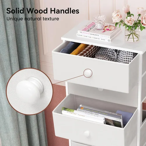 Miniatura 5 de Crestlive Products Cajonera alta, torre de almacenamiento de 7 cajones de tela, cómodas - Unidad organizadora vertical para dormitorio, pasillo