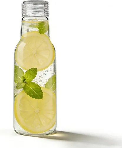 Miniatura 14 de Botellas de agua de vidrio con tapas, botellas de jugo de vidrio de 16 onzas, vasos resellables, tarros de vidrio transparente para almacenamiento