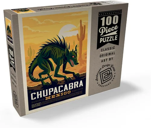 Miniatura 2 de MyPuzzle Mythical Creatures: Chupacabra, póster vintage, rompecabezas de 100 piezas para adultos