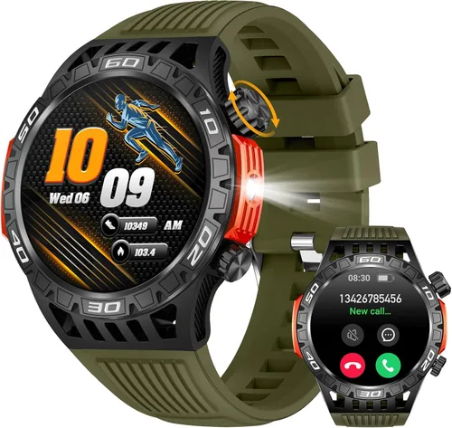 Miniatura 10 de Military Smart Watch for Men 1.46" Outdoor Tactical Sports Smartwatch with Answer/Make Call,Fitness Watch,Blood Oxygen,Heart Rate and Sleep Monitor