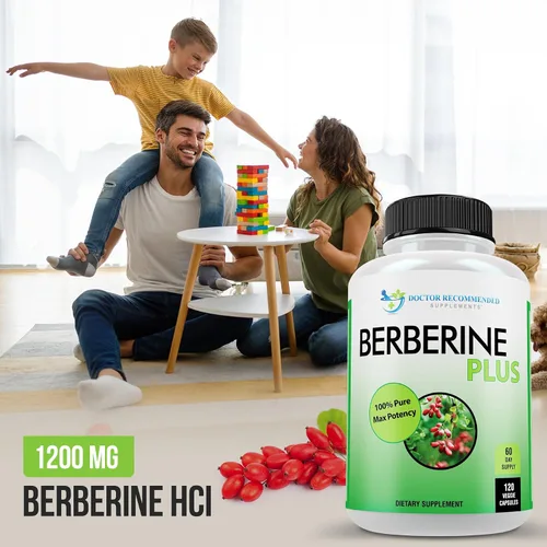 Miniatura 3 de DOCTOR RECOMMENDED SUPPLEMENTS Berberine Plus - 120 cápsulas vegetales con jalea real, 0.04 onzas (1200 mg) de berberina por porción