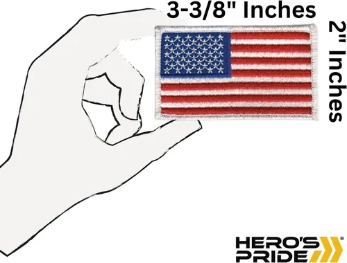 Miniatura 2 de Hero's Pride Parches tácticos de la bandera estadounidense, 3-3/8 x 2 pulgadas, parche bordado para uniforme de Estados Unidos, cosido para ropa