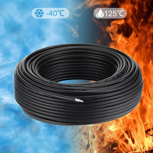 Miniatura 6 de MECCANIXITY Cable de panel solar de 164 pies 10AWG 6mm2, extensión de cable solar estañado, alambre de cobre negro, para RV, barco, panel solar