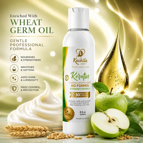 Miniatura 3 de Tratamiento de queratina brasileña sin formaldehído Kachita Spell alisadores para el cabello, sin formol, fabricados en Estados Unidos (8 unidades)