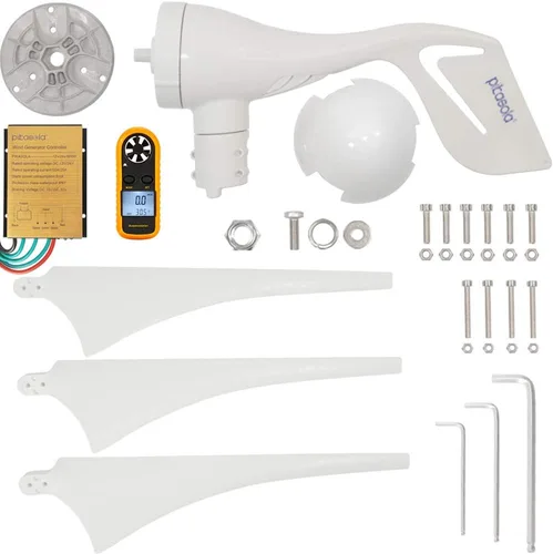 Miniatura 2 de Generador de turbina eólica de 400 W y 12 V con 3 cuchillas, turbinas de viento de arranque a baja velocidad de 2.5 m/s con controlador de carga