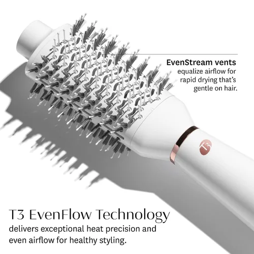 Miniatura 10 de T3 AireBrush One Step Smoothing and Volumizing Hair Blow Dryer Brush, for Fast Drying and Styling with Multiple Heat and Speed Settings, Ceramic and