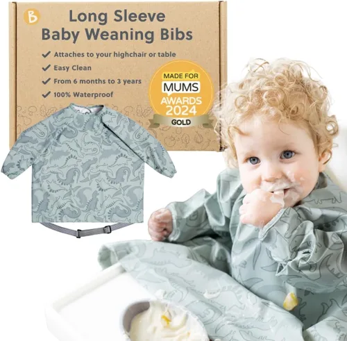 Miniatura 10 de BIBaDO - Baberos de manga larga para bebés - Bebés y niños pequeños de 6 a 36 meses - Babero de destete dirigido por el bebé - Fácil de limpiar