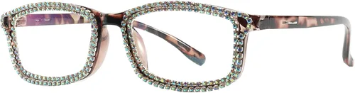Miniatura 4 de willochra 2 gafas de lectura con diamantes de imitación para mujer, cuadrados, con bloqueo de luz azul, gafas de computadora
