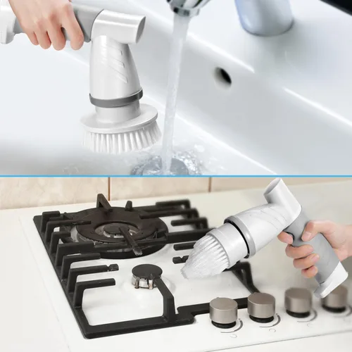 Miniatura 5 de Cepillo Giratorio Eléctrico, Limpiador Eléctrico de Ducha para Baño para Limpiar Tina/Azulejo/Suelo/Fregadero/Ventana, Cepillo de Limpieza