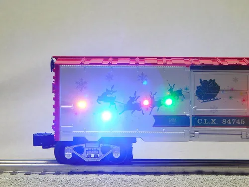 Miniatura 3 de Lionell Navidad Luz Express Happy Holidays Sonidos Boxcar O Gauge Modelo Ferrocarril Tren