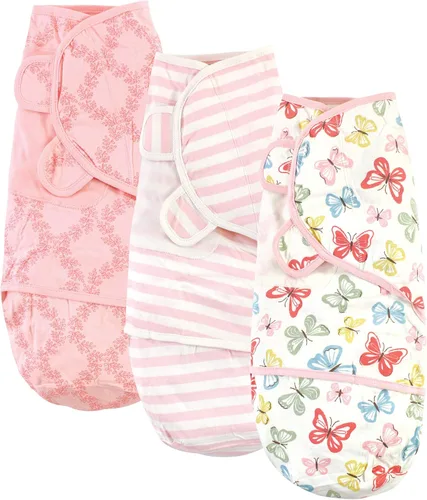 Miniatura 9 de Touched by Nature Envolturas unisex de algodón orgánico para bebé, paquete de 3 corazones, 0-3 meses