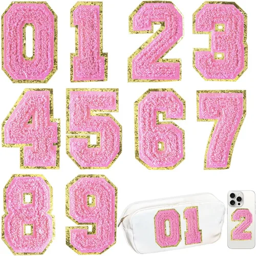 Miniatura 45 de 104 Piezas de Letras Grandes de 3 Pulgadas de Chenilla Blancas de la A-Z, Letras Termoadhesivas para Tela y Ropa, Bordado de Brillantina para 104