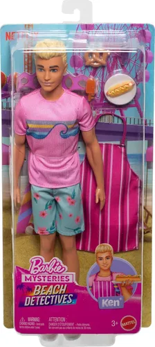 Miniatura 5 de Barbie Misterios: Muñeca Daisy Detective de Playa con Atuendo Desmontable Característico y Accesorios para Contar Historias, Incluye Gatito Mascota