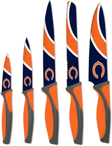 The Sports Vault NFL Chicago Bears - Juego de cuchillos de cocina (5 piezas)