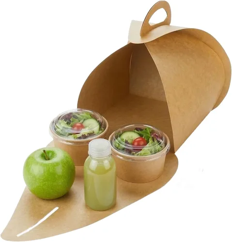 Miniatura 12 de Restaurantware Ingenero - Cajas para pasteles de 6.5 pulgadas con asas, 100 loncheras con asa integrada, forro resistente a la grasa para postres