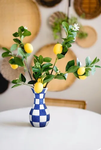 Miniatura 4 de Pequeño Jarrón Azul y Blanco, Pack de 2, Jarrón de Brotes de 6 Pulgadas de Cerámica, Jarrones Retro Chinoiserie para Decoración de Flores Frescas