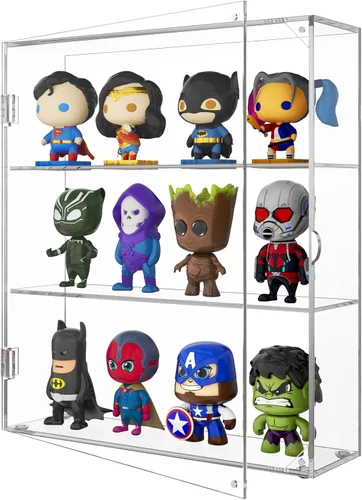 Miniatura 11 de Caja de exhibición acrílica NIUBEE, caja de exhibición transparente para figuras Funko Pop, gabinete de exhibición a prueba de polvo montado