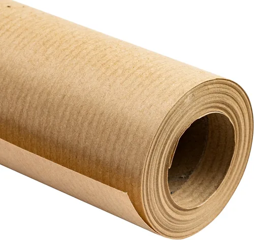 RUSPEPA Rollo de papel kraft marrón – 17.5 pulgadas x 32.8 pies – Papel de estraza forrado teñido reciclable perfecto para manualidades, arte,