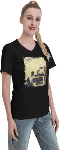 Miniatura 5 de Soda Stereo Female T Shirt Loose Casual Short Sleeve V-Neck Tops