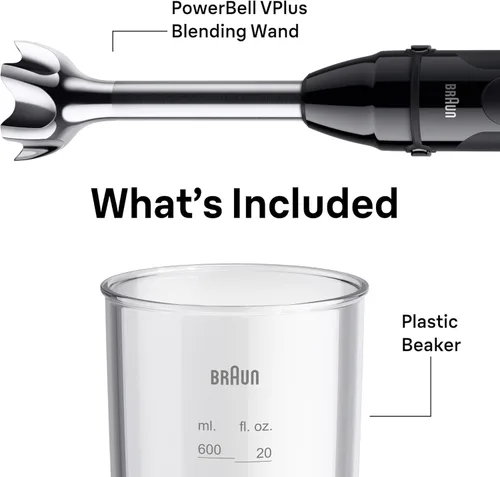 Miniatura 7 de Braun MQ50001M Vario - Batidora de mano de inmersión de 21 velocidades con sistemas PowerBell VPlus, TurboBoost y EasyClick, cuchillas de acero