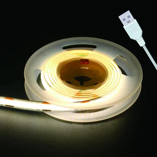Miniatura 13 de Juego de 2 Paquetes de Tiras de Luces LED de 3.28 Pies COB Tiras de Luz USB 5V 6500K Blanco Brillante Alta Densidad No Regulable Tira LED Corta
