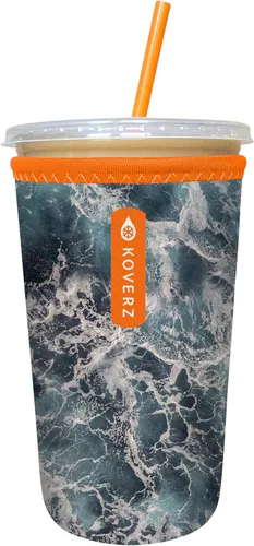 Miniatura 31 de Funda Koverz para café helado, funda aislante de neopreno para taza, se ajusta a una taza de café de 32 Oz., lavable y reutilizable, accesorios