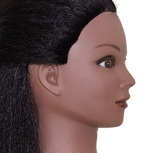 Miniatura 8 de ISHOT - Cabeza de maniquí de cabello humano, 100% cabello humano real, cabeza de entrenamiento de peluquería, cabeza de muñeca, cabeza de práctica