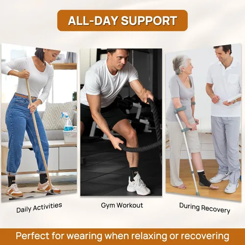 Miniatura 5 de JIUFENTIAN Tobillera de Cobre para Tendinopatía de Aquiles para Mujeres y Hombres (paquete de 2) - Soporte de Tobillo Transpirable para Esguinces