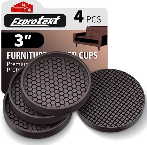 Miniatura 38 de Ezprotekt Almohadillas Antideslizantes para Muebles, 8 Piezas Copas de Ruedas de Goma Antideslizantes de 2.5", Posavasos Antideslizantes