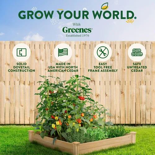 Miniatura 6 de Greenes Fence Cama de jardín elevada de cedro premium, 4 x 4 x 7 pulgadas (3/4 pulgadas de grosor) (paquete de 3) - Fabricado en Estados Unidos
