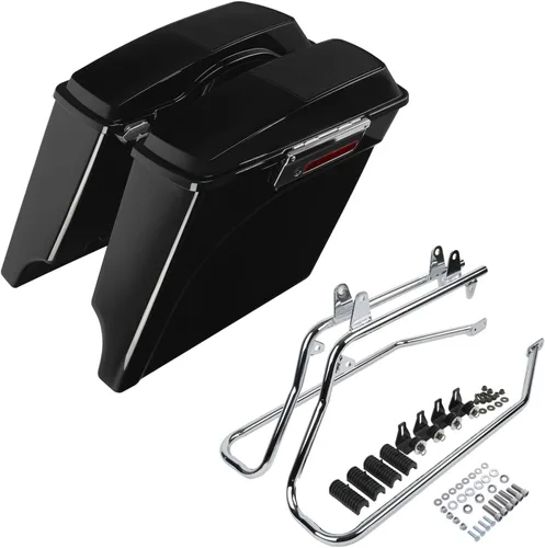 Miniatura 28 de Kit de soporte de conversión para alforjas extendidas de 4" TCMT, compatible con Harley Heritage Softail Fatboy FLSTF Breakout 1984-2017, negro