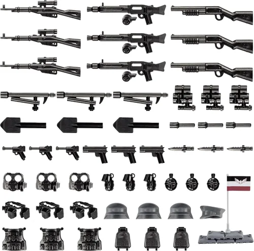 Miniatura 16 de 51 piezas de figuras de soldados de juguete, armas de camuflaje de Estados Unidos, juego de juguetes de batalla del ejército, paquete de armas, kits