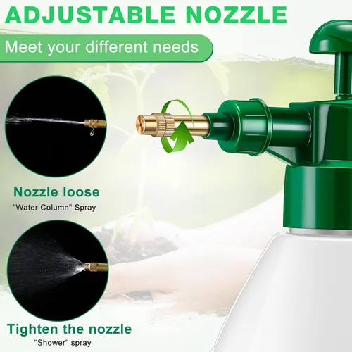 Miniatura 3 de Ziliny 2 botellas de pulverización de mano de 27 onzas, botellas de spray de jardín Mister, pulverizador de mano a presión para césped con boquilla
