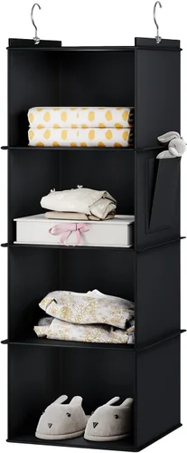 Miniatura 9 de YOUDENOVA Organizador colgante de armario, estantes de almacenamiento colgantes de 3 repisas, beige