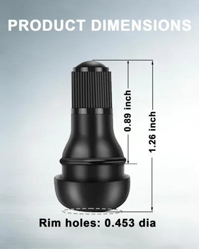 Miniatura 2 de Riseuvo 100 piezas TR412 - Vástagos de válvula de neumático a presión de goma – Sin cámara de 0.453 pulgadas, agujero de llanta apto