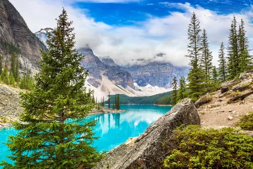 Wonderscapes - Parque Nacional Banff - Lago Moraine - Rompecabezas de 1000 piezas, 27.55 x 19.68 pulgadas