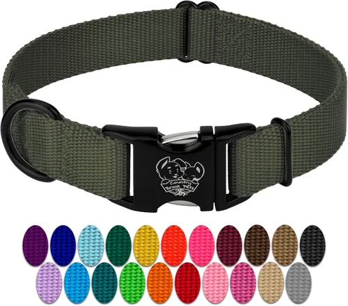 Miniatura 12 de Country Brook Petz – Collar de nailon premium para perro con hebilla de metal – Vibrante selección de 25 colores, Azul Océano
